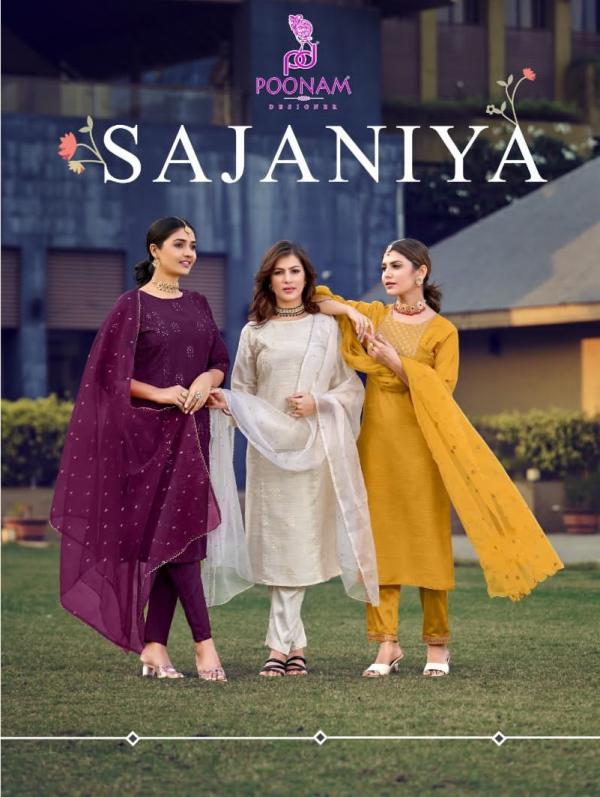 Poonam Sajaniya Style Look Kurti With Bottom Dupatta Collection
